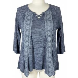 Unity Blouse XL Blue Bohemian Boho Artsy Fairy Prairie Hippie Festival Tunic